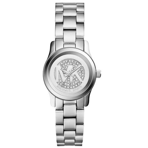 michael kors petite runway silver tone watch